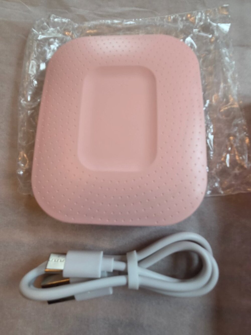 Pink Pocket LED Makeup Mirror 1X/10X Magnification USB-C Charging Cable-NEW